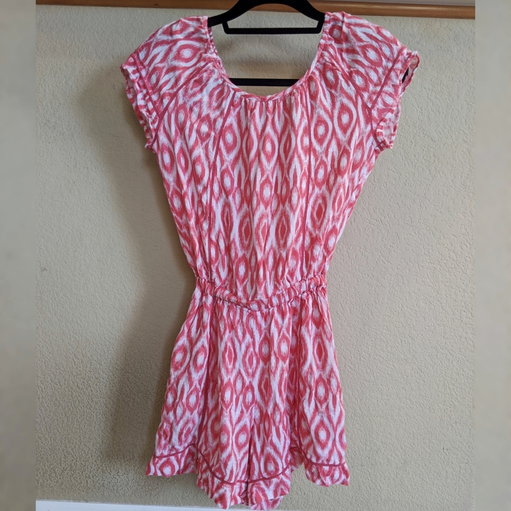 Pink Geometric Romper Short
